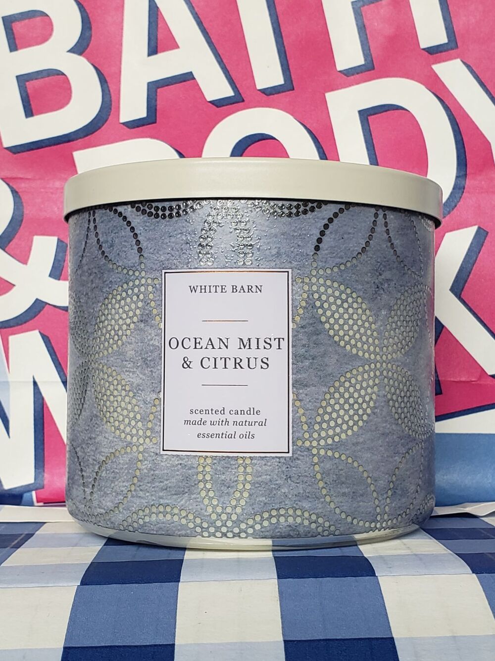 BBW Ocean Mist & Citrus Large 3 Wick Candle Home Fragrance Decor